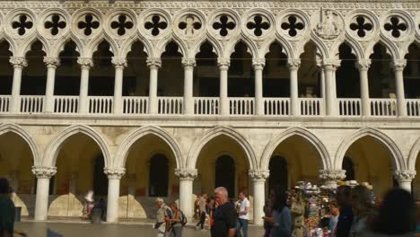 Italiens-Sonne-Licht-Venedig-Palazzo-Ducale-vordere-Quadrat-Stadtpanorama-4k