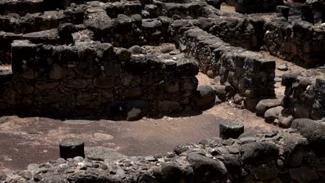 Slow-Pan-Over-Remains-of-Outline-of-Ancient-City