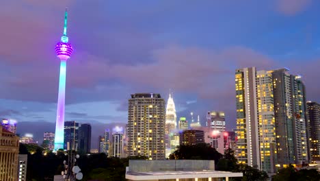 Sunset-timelapse-overlooking-Kuala-Lumpur-cityscapes