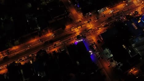 Flying-Over-Sao-Paulo-City-at-night,-Brazil