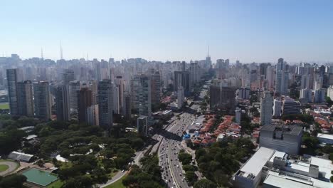 Aerial-View-of-Ibirapuera,-Sao-Paulo,-Brazil