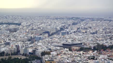 Ansicht-von-Athen-und-die-Akropolis-von-der-Mount-Lycabettus,-Griechenland