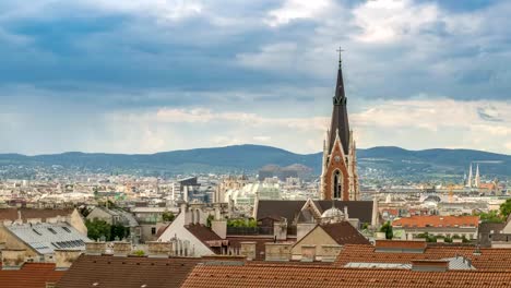 Vienna-City-Skyline-Timelapse,-Wien,-Österreich-4K-Zeitraffer