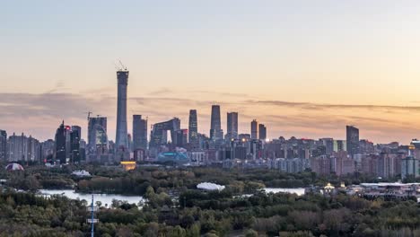 Beijing-Cbd-Tag-zu-Nacht-Zeitraffer