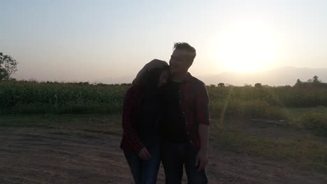 Young-couple-happy-walking-in-the-evening.