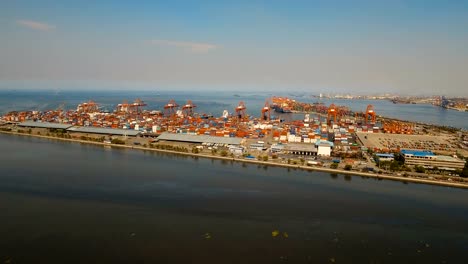 Cargo-industrial-port-aerial-view.-Manila,-Philippines