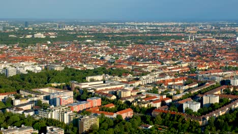 Vista-aérea-de-la-ciudad-de-Munich.-Munich,-Baviera,-Alemania