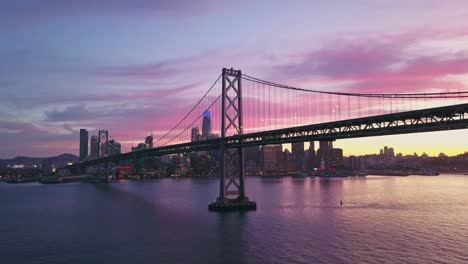 Aerial-cityscape-video-of-San-Francisco-at-sunset