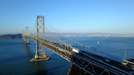 Rush-Hour-Traffic-Reisen-langsam-Bay-Bridge-Deck-San-Francisco-CA