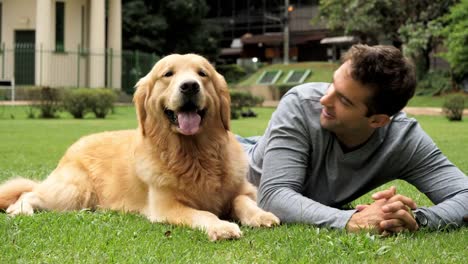 Relaxing-guy-and-dog