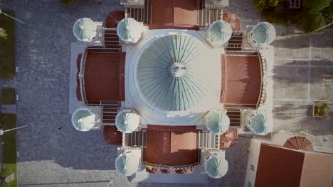 Aerial-view-of-St-Andrew's-Cathedral-in-Patras,-Greece.