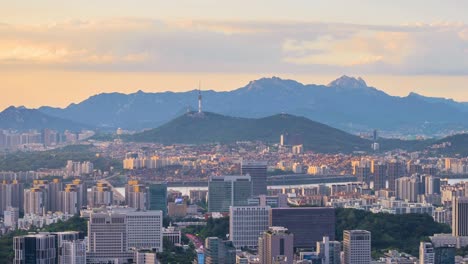 Timelapse-en-Seúl-Skyline,-Corea-del-sur