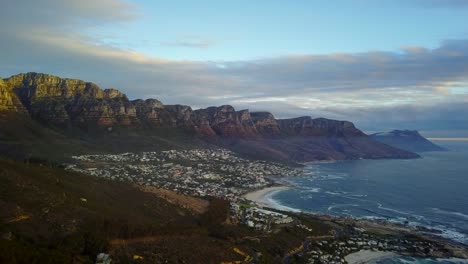 Panoramic-aerial-view-of-Cape-Town,-South-Africa.