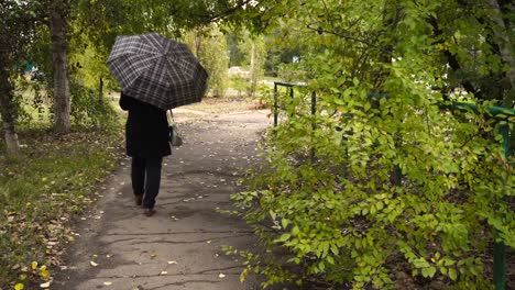 Girl-in-a-coat-with-an-umbrella-is