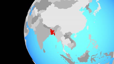 Schließung-in-Bangladesch-auf-blauer-Globus