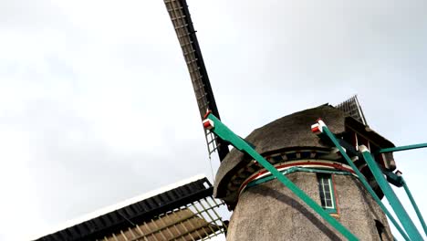 4K-60p-close-up-clip-of-a-windmill-at-zaanse-schans-near-amsterdam