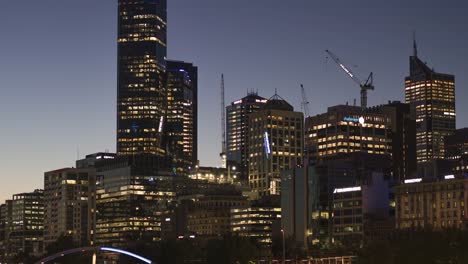 Melbourne,-Victoria-/-Australia---October-20th-2018:-Melbourne-North-and-South-Bank-timelapse-pan-and-zoom