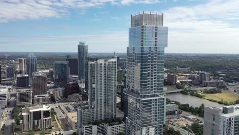 Aerial-of-Downtown-Austin,-Texas