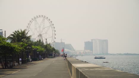 City-with-skyscrapers-and-buildings.-Philippines,-Manila,-Makati