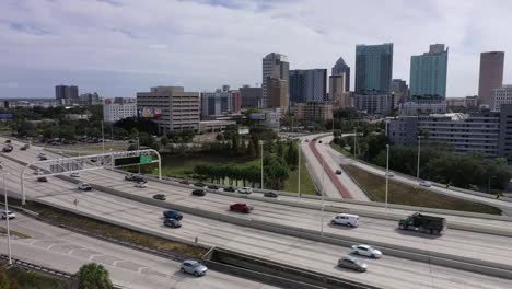 Aerial-of-Downtown-Tampa,-Florida