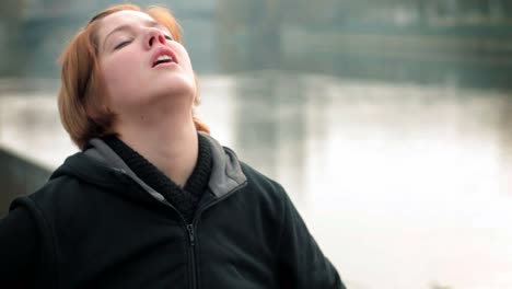 Exhausted-Woman-after-Jogging-by-Spree-River