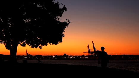 Crepúsculo-ejecución,-Stanley-Park,-Vancouver