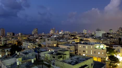 Tel-Aviv-city-night-Panorama-Zeitraffer.