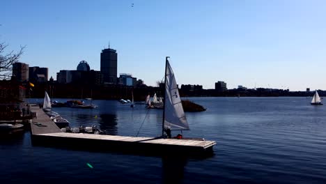 Timelapse-Boston-with-boats-in-foreground