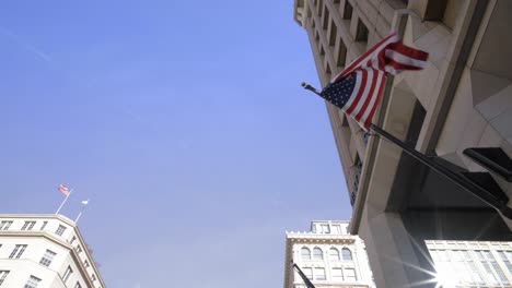 Video-gedreht-in-Washington-dc-Straße-amerikanische-Flagge