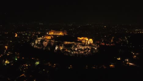 4K-Drohne-Schuss-von-Akropolis-bei-Nacht