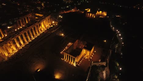 4K-Drohne-Schuss-von-Akropolis-bei-Nacht