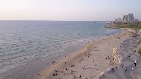 Israel,-Tel-Aviv-Küste,-Arieal-Blick