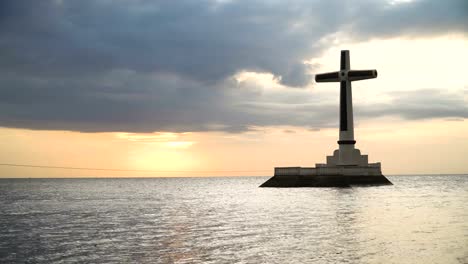 Catholic-cross-in-the-sea