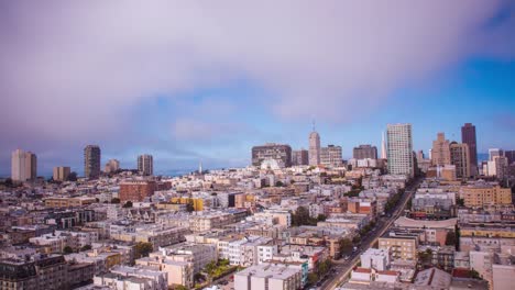 Zeitraffer---Panoramablick-über-die-Innenstadt-von-San-Francisco---4K