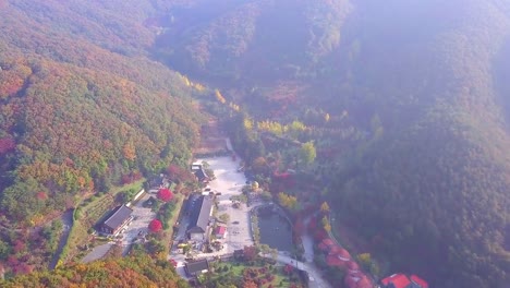 Vista-aérea-de-Corea-del-sur-el-Wawoo-templo-Yongin