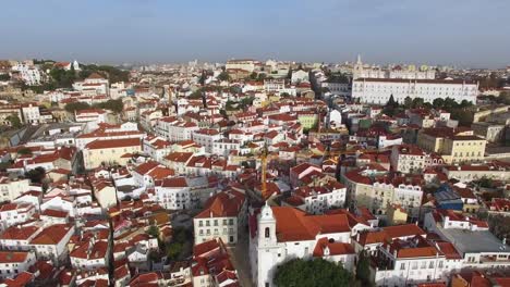 Aerial-View-of-Alfama,-Lisbon,-Portugal