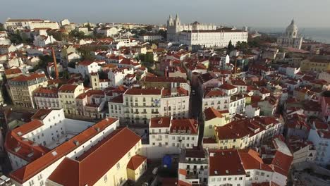 Aerial-View-of-Alfama,-Lisbon,-Portugal