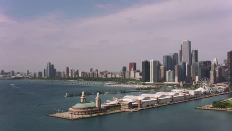 Aerial-shot-of-Navy-Pier-and-downtown-Chicago.