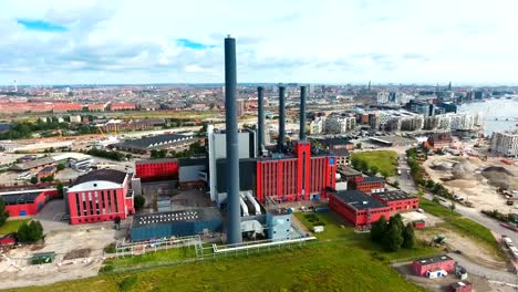 City-aerial-view-over-Copenhagen-HC-Oersted-Power-Station