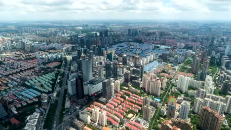 Aerial-angle-view-of-modern-cityscape