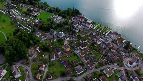 Fly-over-Vitznau,-Lucerne,-Switzerland