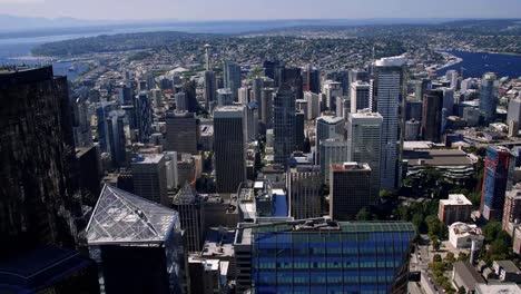 Stunning-Skyscraper-Aerial-Flying-Above-Seattle-Buildings