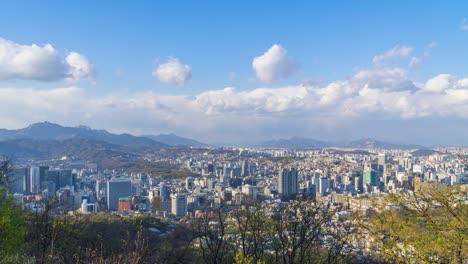 Zeitraffer-von-Seoul-City-Skyline,-Südkorea