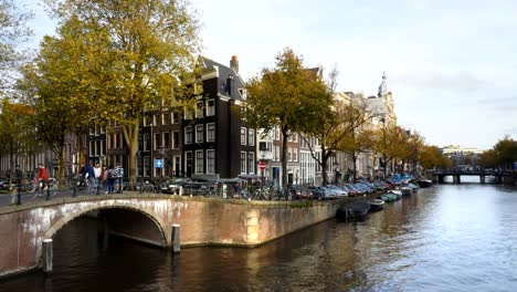 gimbal-pan-of-canals-and-bridges-in-amsterdam