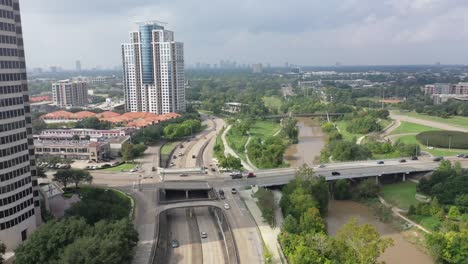 Aerial-of-Downtown-Houston,-Texas