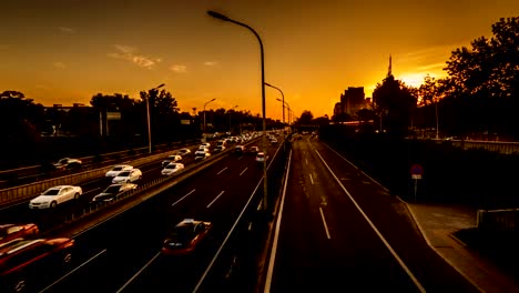 Beijing,China-Aug-6,2014:-Walking-along-Andingmen-pedestrian-bridge-near-the-Second-Ring-road-in-Beijing,-China