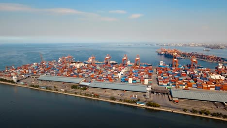 Cargo-industrial-port-aerial-view.-Manila,-Philippines