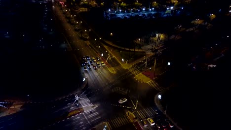 Tel-Aviv,-Israel,-vista-aérea-de-una-intersección-ocupada-de-la-ciudad