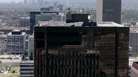 High-rise-glass-office-building-downtown-Los-Angeles.-4K