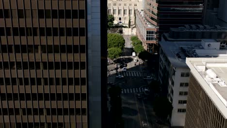 High-rise-glass-office-building-downtown-Los-Angeles.-4K